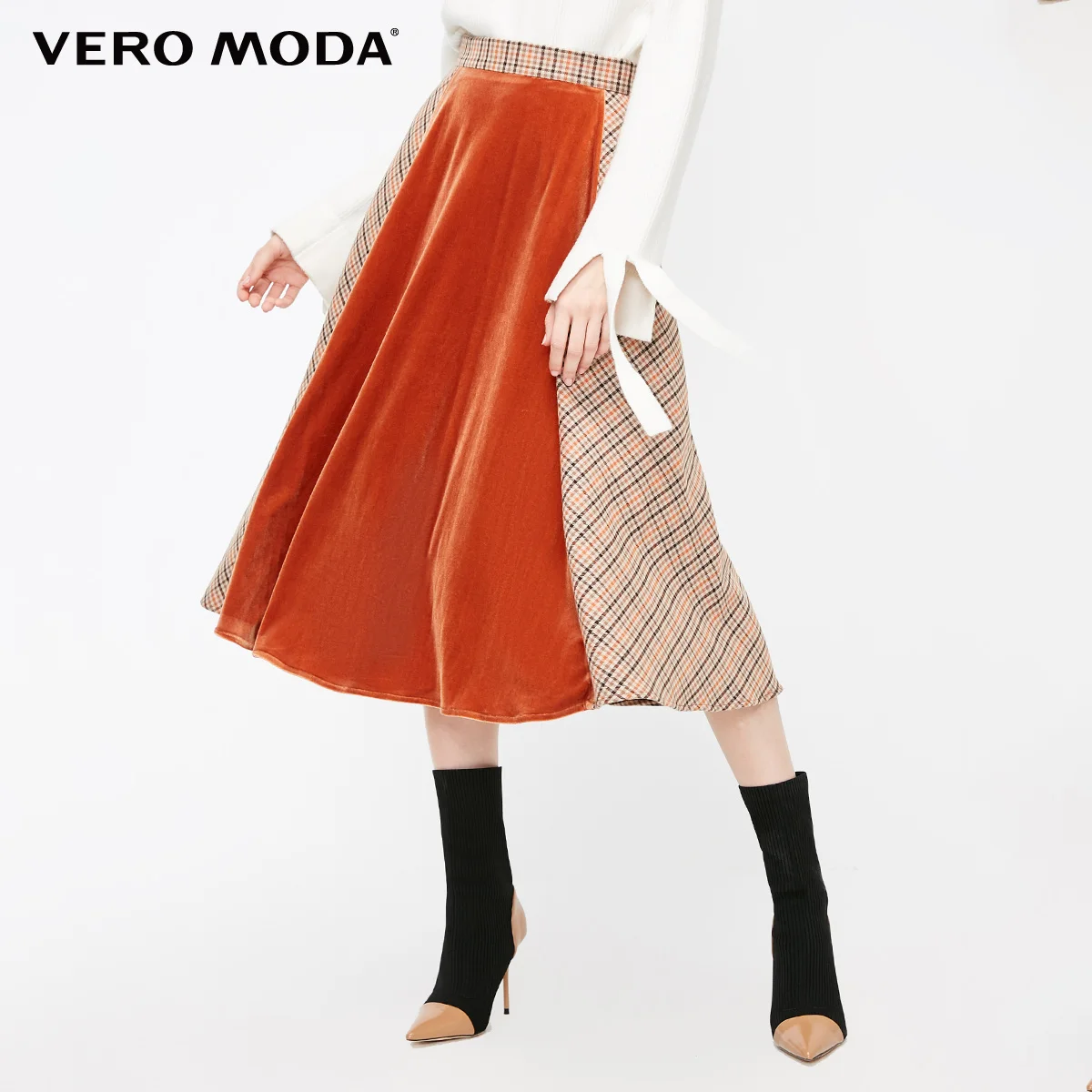Vero Moda Новая женская клетчатая юбка со средней посадкой | 318416517 - Цвет: Ketchup