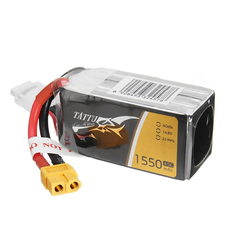 TATTU 14 8 V 1550mAh 45C 22.9Wh 4S XT60 разъем Lipo батарея для DIY Вертолет FPV гоночный Дрон гонщик