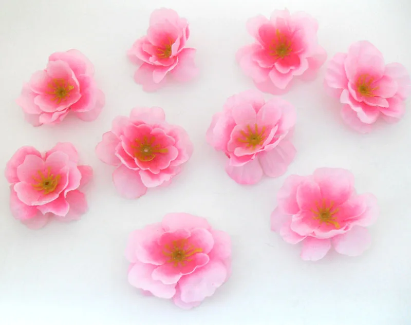 10 штук искусственное вишневое шелковые головки цветов зажим для волос свадебные