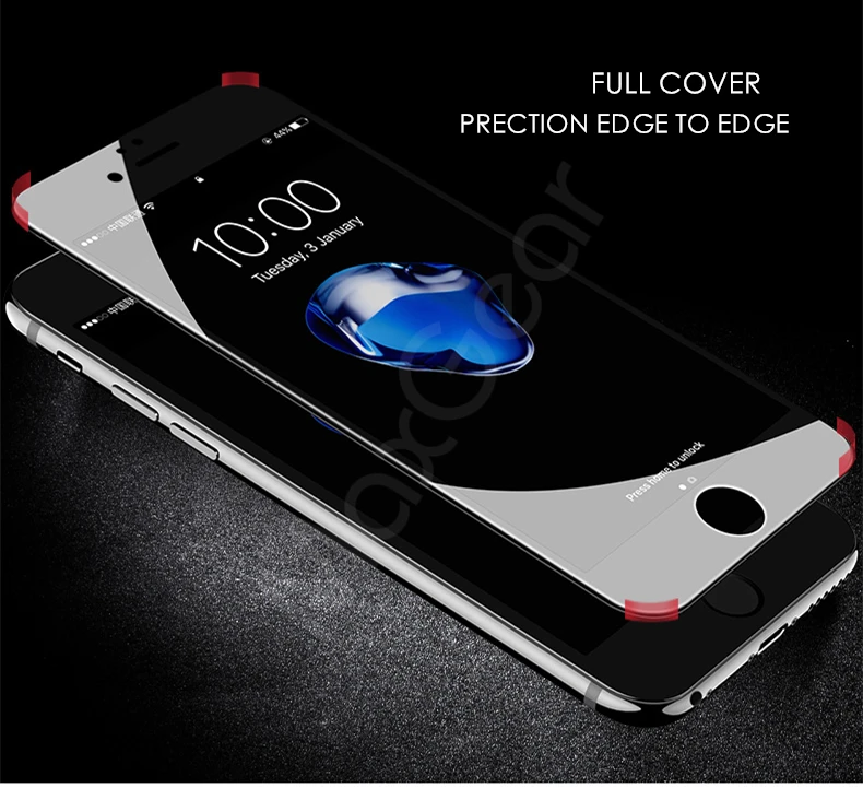 Закаленное стекло MaxGear с полным покрытием для iPhone 6 6s 8 Plus защита экрана из