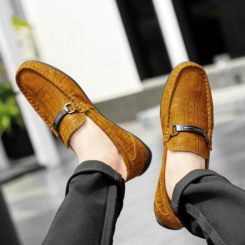

Fashion Men's Shoes Casual Genuine Leather Cowhide Loafers Man Brown Black Slip On Shoe Man Flats Driving Shoes For Men Hot Sale