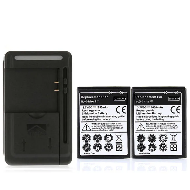 Аккумулятор 2x1650 мАч для Samsung Galaxy S2 i9100 + настенное зарядное устройство USB SII GT