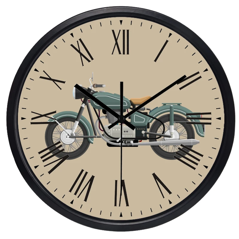 

Настенные часы в европейском стиле, декоративные деревянные настенные часы в стиле ретро для автомобиля, цифровые настенные часы для мотоц...