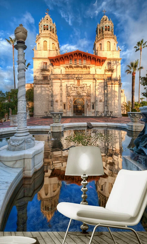 Пользовательские 3D фрески красивые пейзажи европейской церкви вход фон гостиной