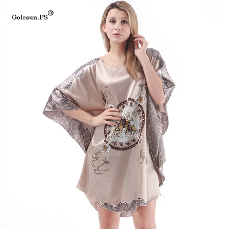 Golesun. FS Модные женские ночные рубашки больших размеров шелковая Женская одежда