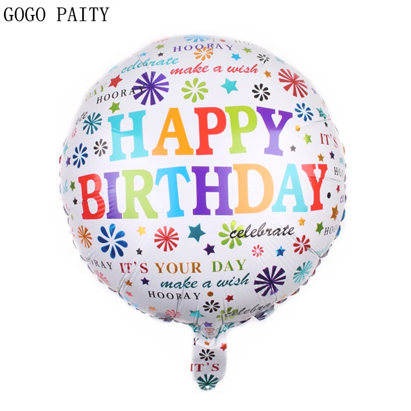 GOGO PAITY новые 18 дюймовые круглые шары с днем рождения Детские украшения для дня
