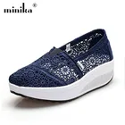 Женские кроссовки на плоской подошве, из дышащей сетки, повседневные, летние