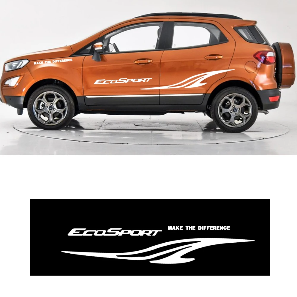 Наклейка с логотипом автомобиля для Ford EcoSport боковая наклейка на кузов автомобиля для хэтчбек седан внедорожник наклейки DIY украшения автомобильные аксессуары 180 см