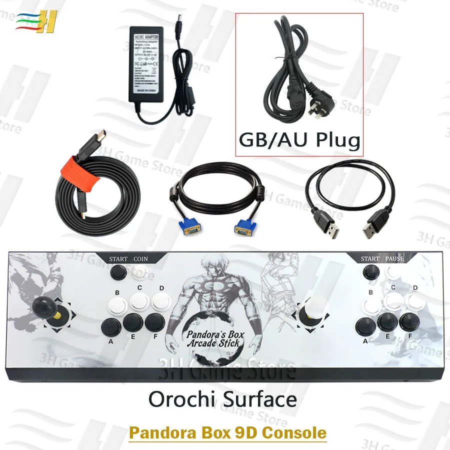 PB9d orochi GB Pandora box 9d 2500 В 1 железная консоль аркадная игра контроллер Поддержка 3d игры консоль машина Поддержка 3P 4P usb подключение геймпад - Цвет: PB9d orochi GB