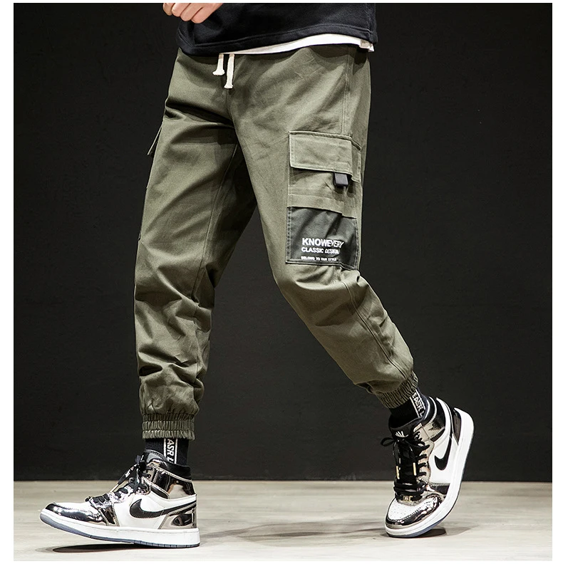 Mwxsd brand 2019 new mens military elastic waist harem pants men cotton causal cargo ankle banded XXl | Мужская одежда