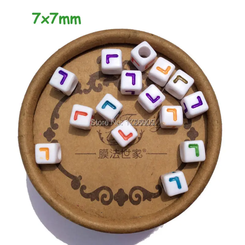 

7x7mm 1900pcs/lot Big Hole 4mm Acrylic Cube Alphabet Letter Beads L Single For Jewelry Making DIY Necklace Loom Bands Bracelet