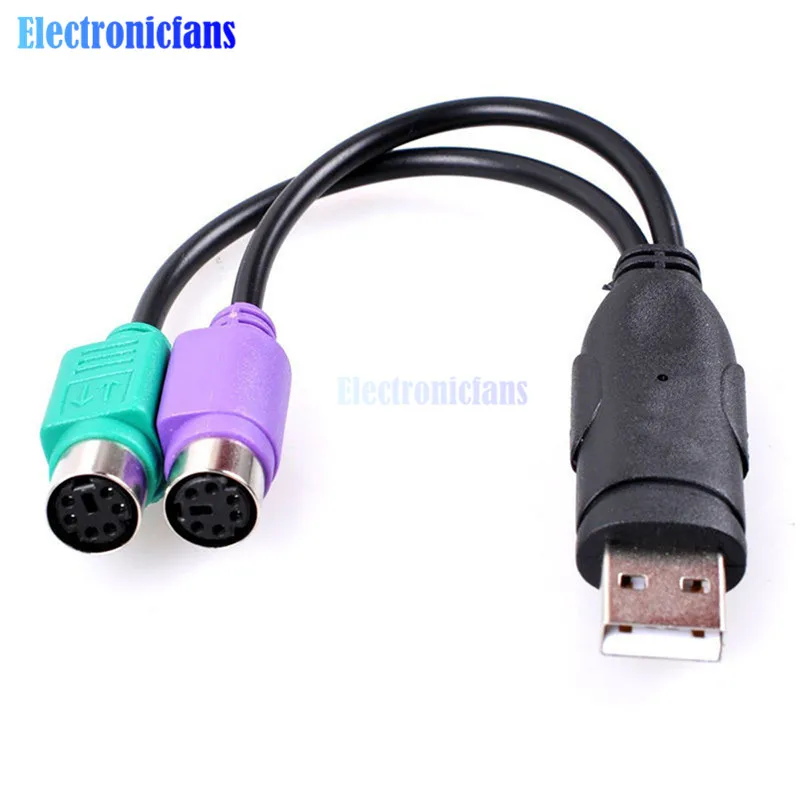Двойной Штекерный адаптер PS/2 Мама-USB папа для клавиатуры и мыши | Электронные
