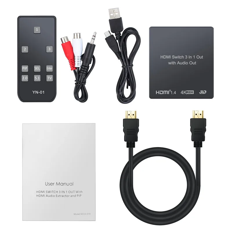 Esynic 3 переключатель порта HDMI с аудио преобразователь аналоговый оптический Toslink