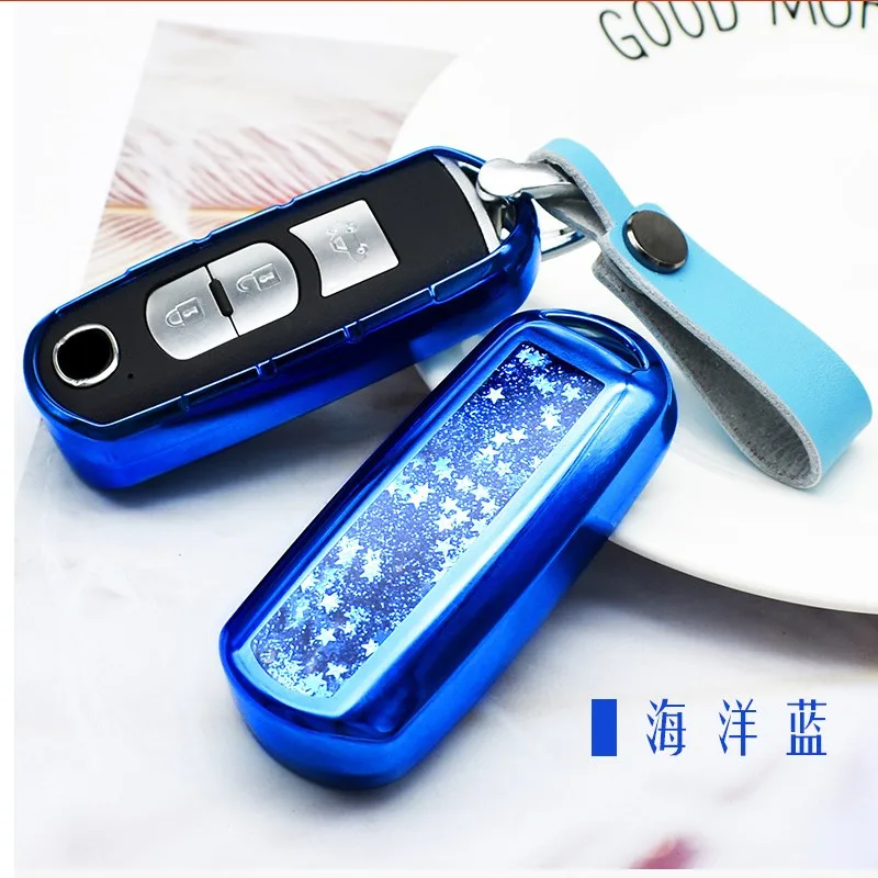 

New Quicksand TPU Car key fob cover case protect for Mazda 2 Mazda 3 mazda 5 mazda 6 CX-3 CX-4 CX-5 CX-7 CX-9 Atenza Axela MX5