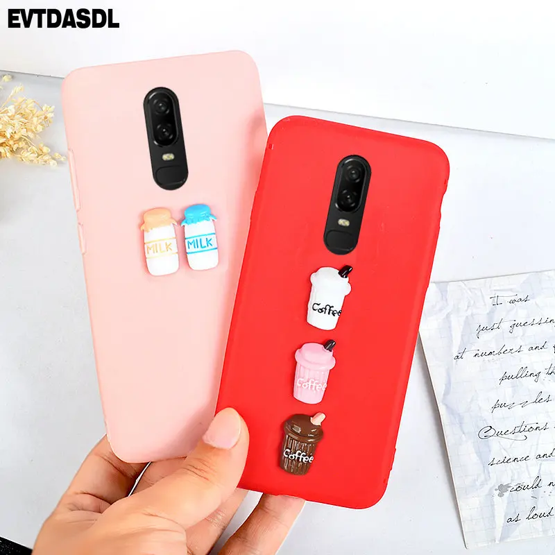 Candy Color Matte Case For Oneplus 6 5 5T Soft Silicone 3D Coffee Milk Cover T A5000 A6000 Sweet Covers |