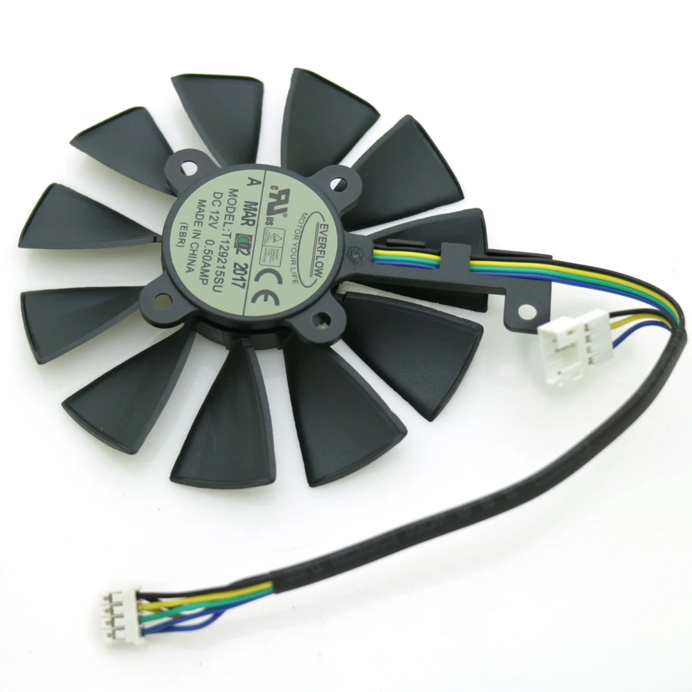 T129215SU 12 В 0.5A 87 мм VGA вентилятор для ASUS GTX1050TI GTX1060 GTX1070 RX480 Видеокарта кулер вентилятор охлаждения