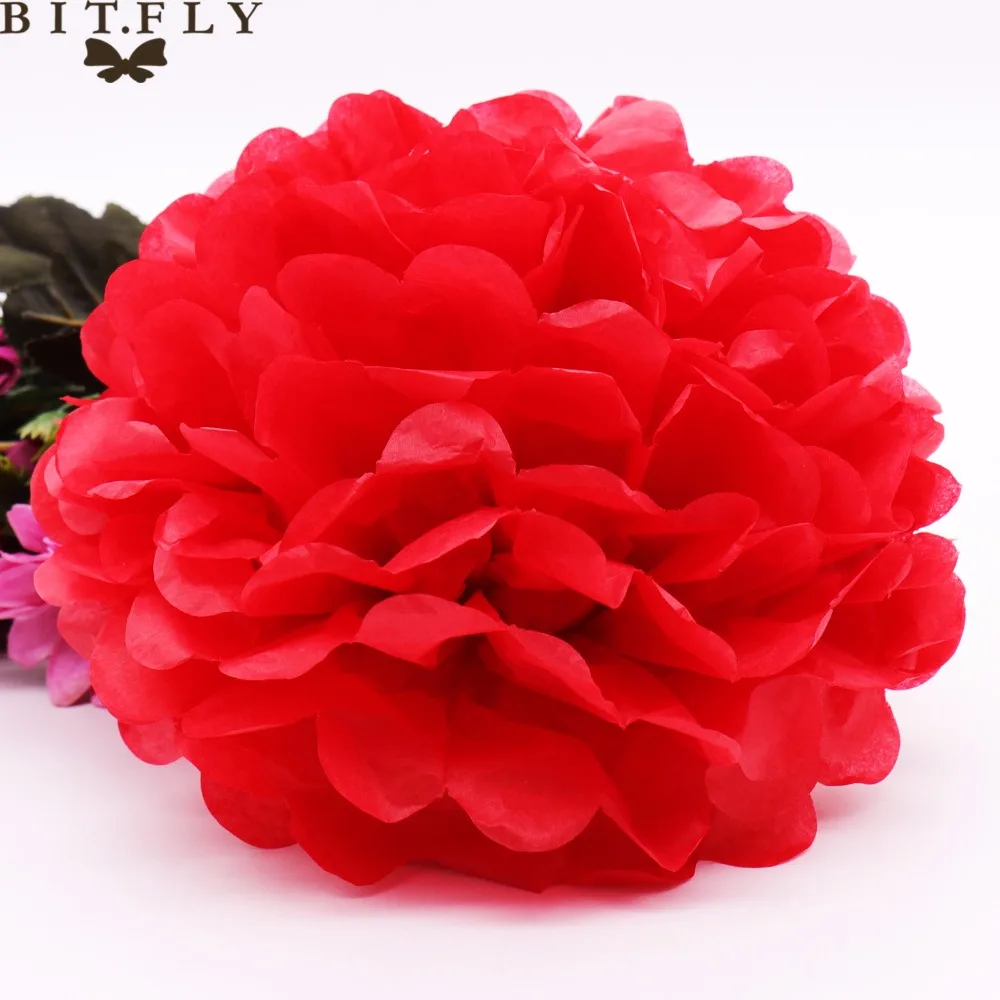 50 шт./лот 25 см помпоны из оберточной бумаги ремесленные цветочные шарики Помпоны