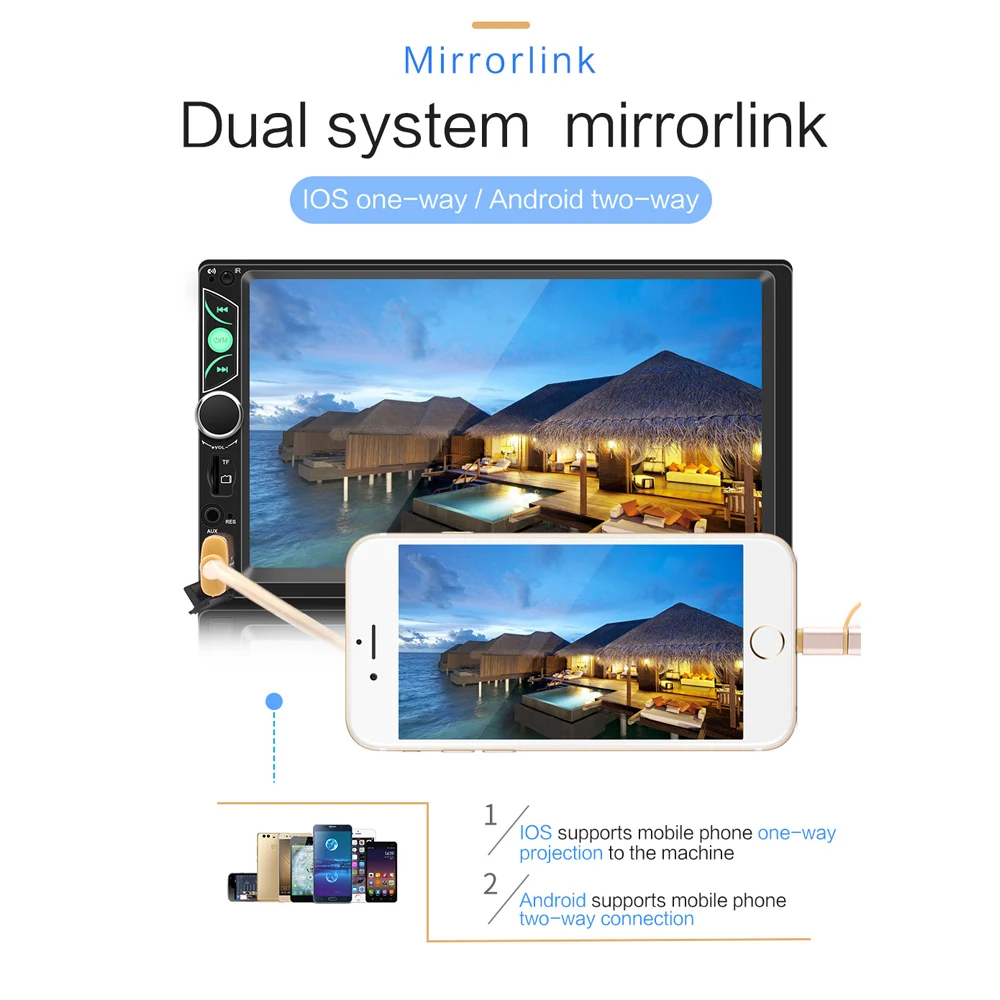 Podofo 2din 7 &quotавтомобильный Радио Аудио мультимедийный плеер авторадио Bluetooth
