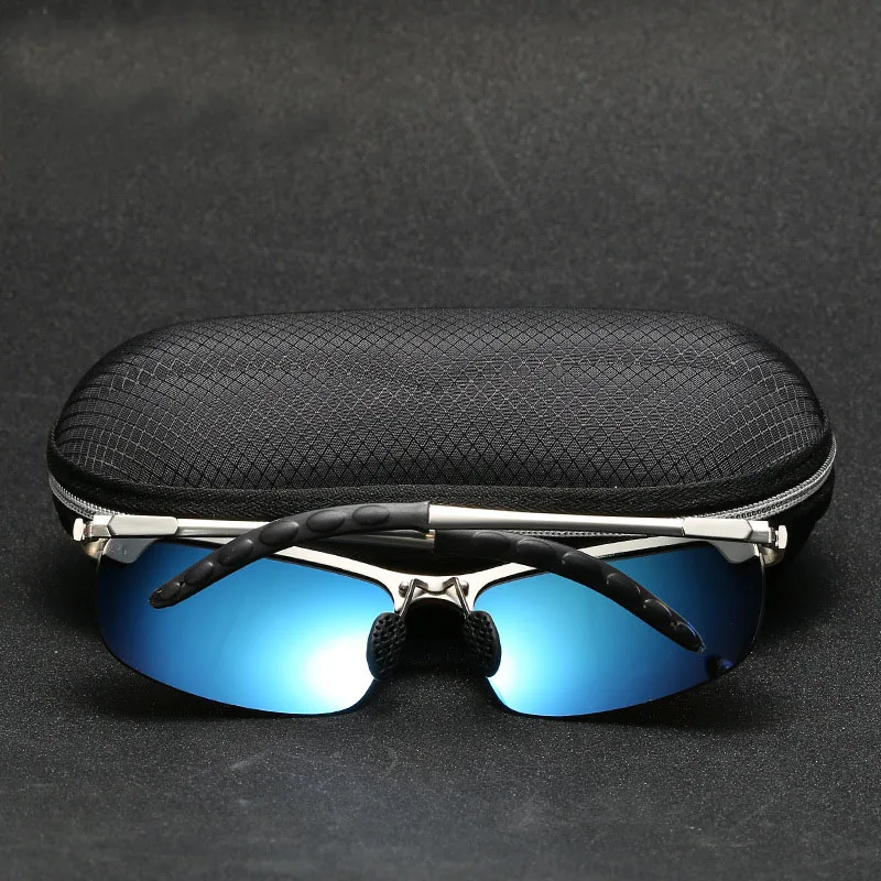 Square Sunglasses Men Polarized High Quality Brand Vintage Yellow Rimless Lens HD Night Driving Glasses 2017 Metal Shades UV400 |