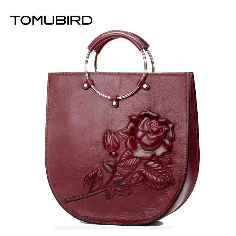 Новинка 2020 роскошные сумки из натуральной воловьей кожи с тиснением розы