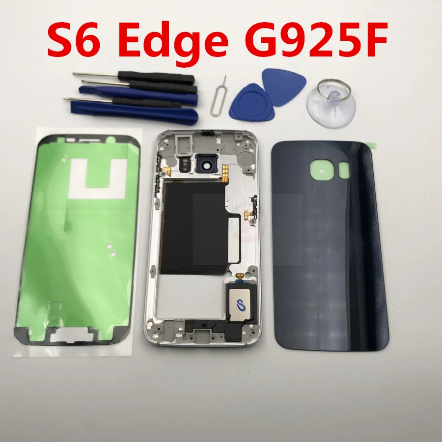 Запасные части для Samsung Galaxy S6 Edge G925F G925 комплект со средней рамой и аккумуляторной