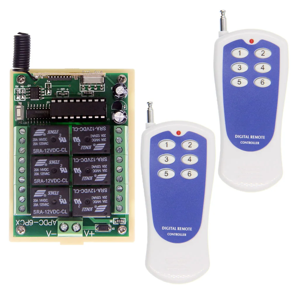 DC 12V 24V Smart 6CH 6 CH 10A беспроводной пульт дистанционного управления выключатель света