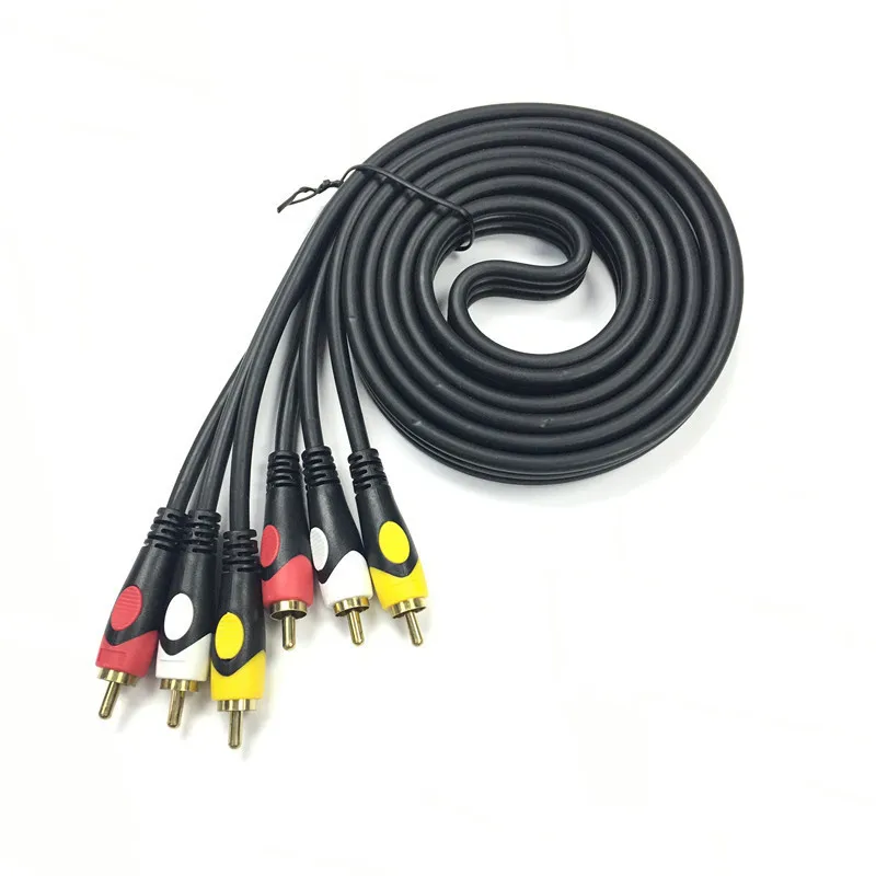 RCA кабель 3RCA папа Аудио Видео AV для DVD VCD ТВ усилитель проектор позолоченный штекер