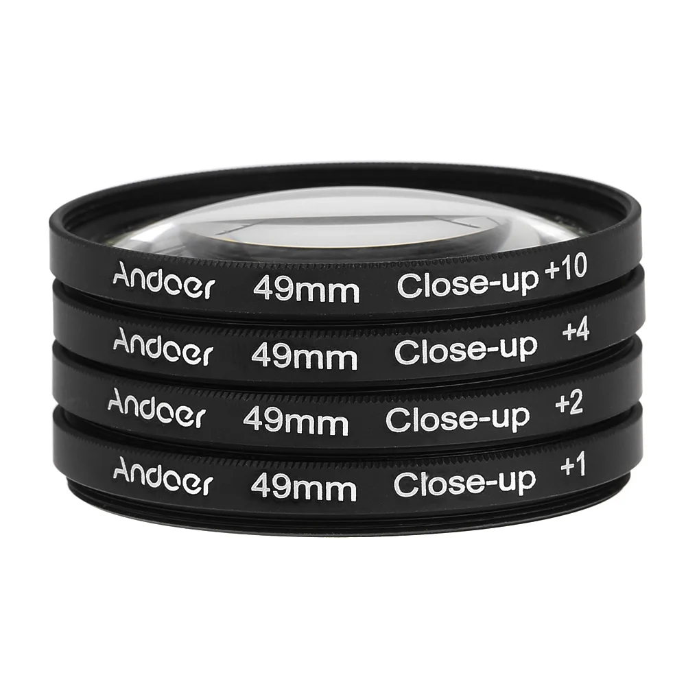 Макрофильтр Andoer 49 мм + 1 2 4 10 с мешком для Nikon Canon Sony DSLRs | Электроника