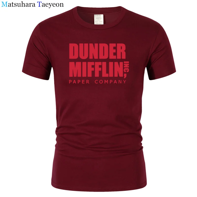Футболка мужская с коротким рукавом деловая круглым вырезом принтом Dunder Mifflin из