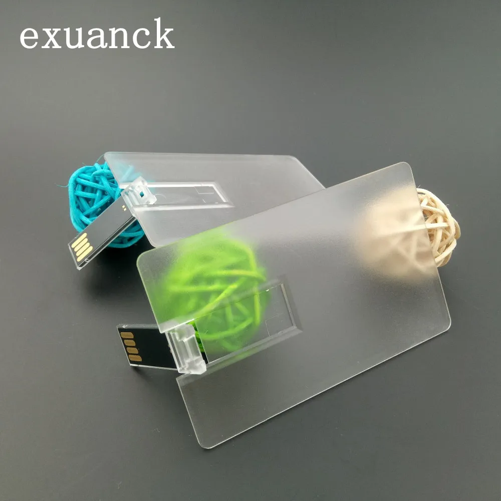 Прозрачная карта Exuanck 1 Боковая печать логотипа Usb 2 0 флеш накопитель 4 32 Гб на