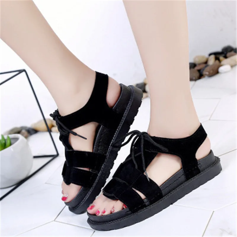 2019 г. Новые Летние повседневные сандалии Корейская обувь в римском стиле на