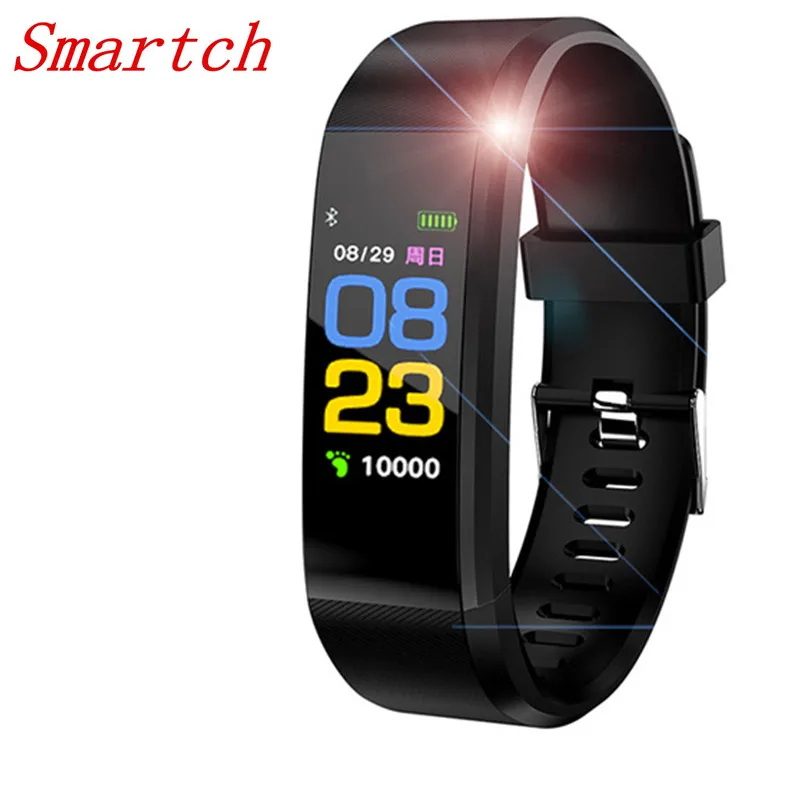 Smartch 115 плюс фитнес трекер умный браслет с Bluetooth App сообщение SMS Анти потери часы