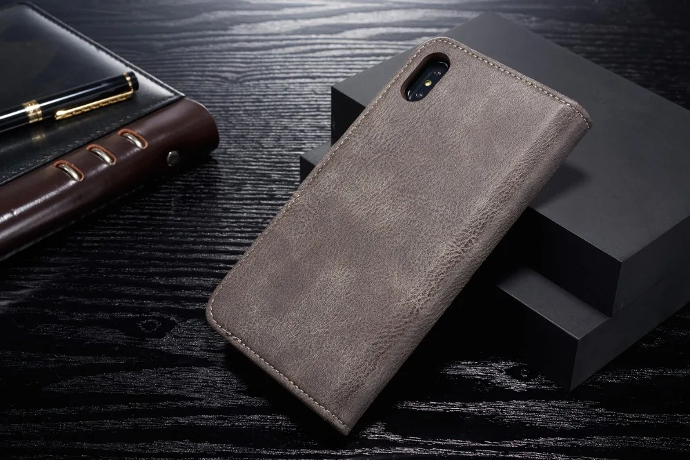 DG. MING чехол из воловьей кожи для iPhone X XS MAX XR 8 7 6S 6 Plus 5S SE чехол для телефона s съемный флип-держатель для карт кошелек