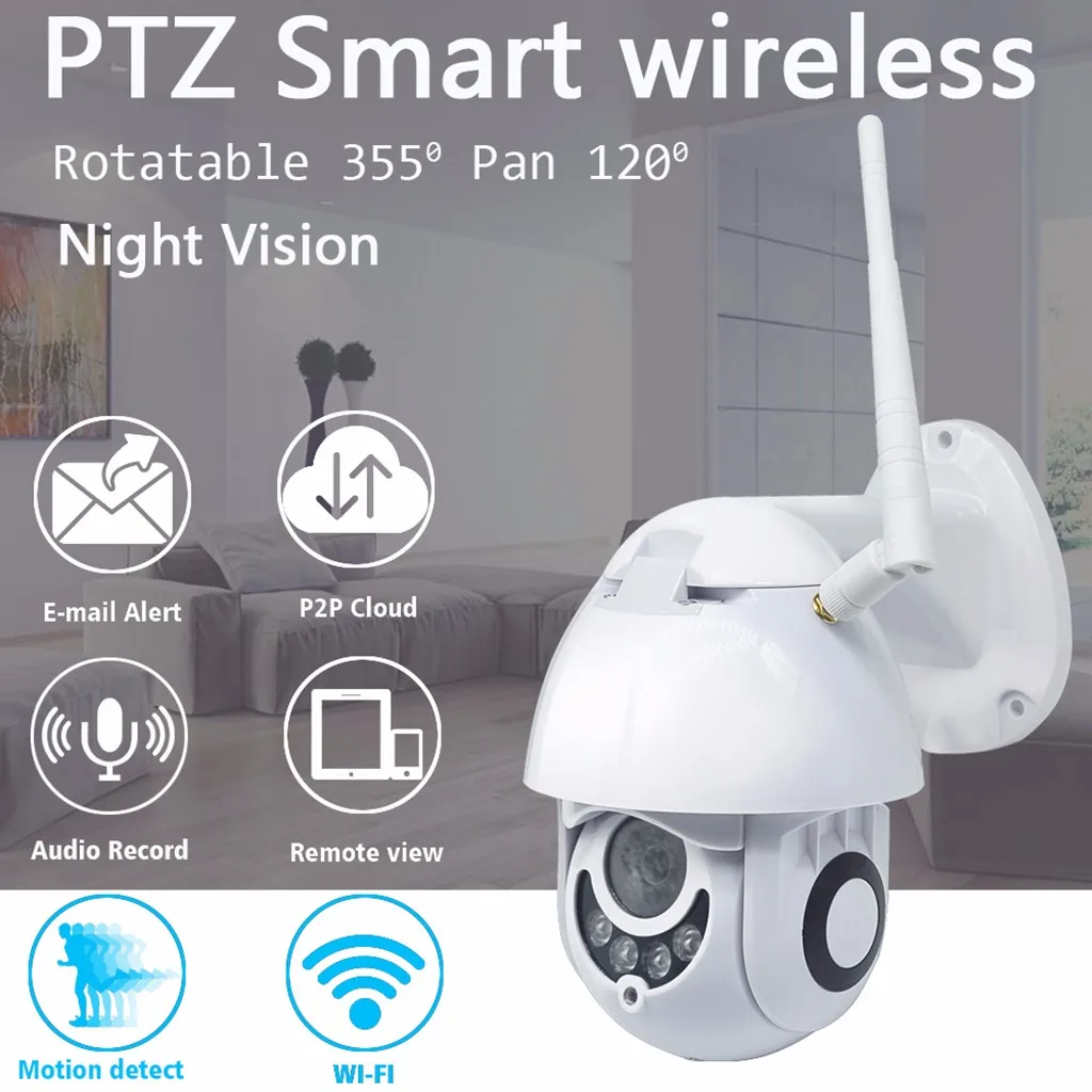 1080P Wi Fi IP Внешняя камера двусторонняя аудиосвязь PTZ 5X оптический зум ночного