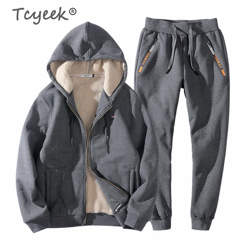 Tcyeek 2020 зимняя мужская спортивная одежда размера плюс 8XL повседневное кашемировое