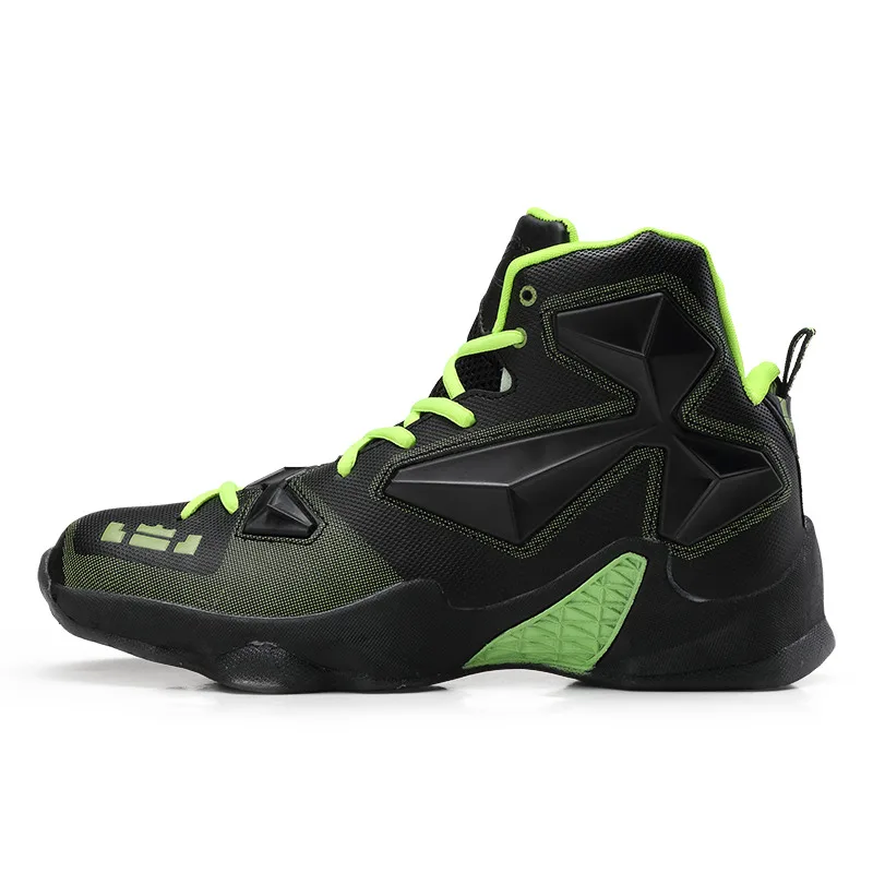 black and green Парные баскетбольные кроссовки Jordan мужские баскетбольные ботинки с высоким берцем мужские амортизирующие кроссовки Мужская износостойкая Уличная обувь унисекс - Цвет: black and green