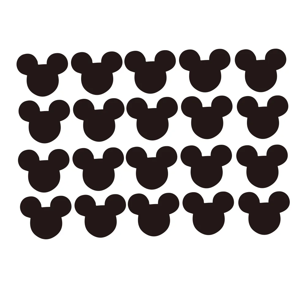 black 20 шт./компл. Микки и Минни Маус мышь виниловые наклейки на стены для детских комнат украшения стены наклейки Украшения в спальню росписи - Цвет: black