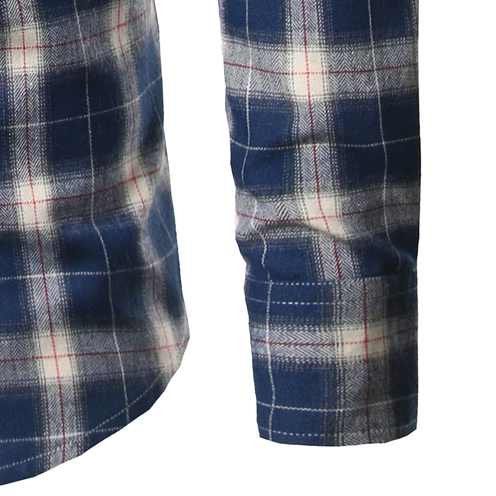 Мужская клетчатая Повседневная рубашка новая модная мужская одежда Slim Fit с