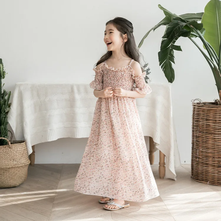 2018 одинаковые комплекты для семьи шифоновое пляжное детское платье девочек