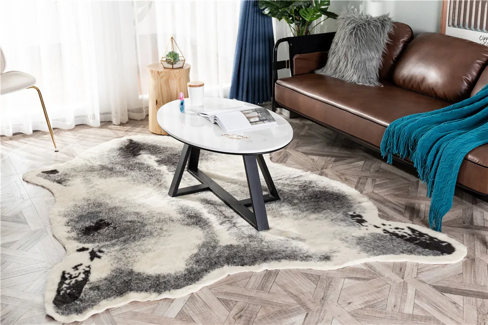 Большой размер 170x220 см корова леопард Барсук ZebraPrinted воловья искусственная кожа Нескользящие коврики ковер для гостиной
