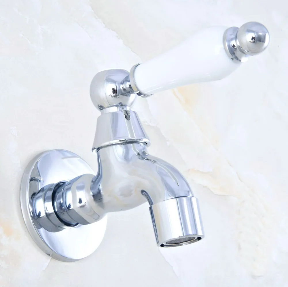

Polished Chrome Brass Single Ceramic Handle Bathroom Mop Pool Faucet /Garden Water Tap / Laundry Sink Water Taps mav155