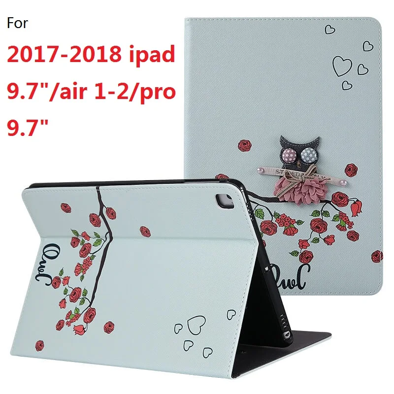 Для 2017 2018 iPad 9 7 &quot/air/pro 7&quot ручной работы графика чехол ПУ кожа Силикон Мягкая