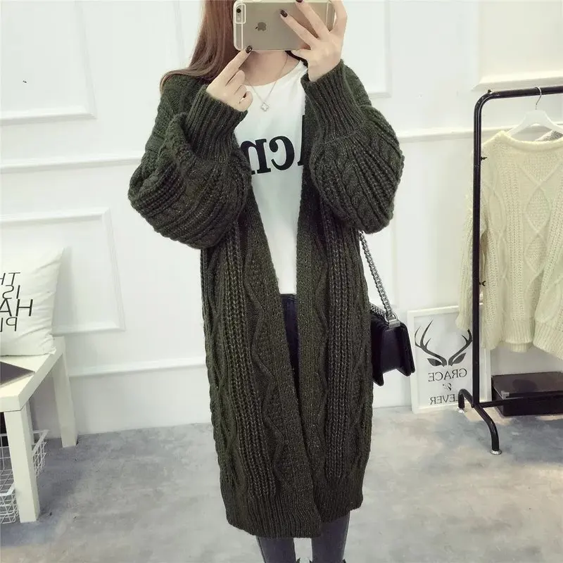 Женский вязаный кардиган HMK Длинный Кашемировый Свитер оверсайз с длинными