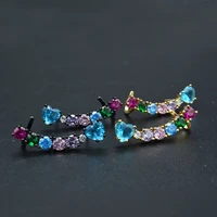 fashionable aureate black han style is contracted style suitable for women multi colored jeweled earrings for women