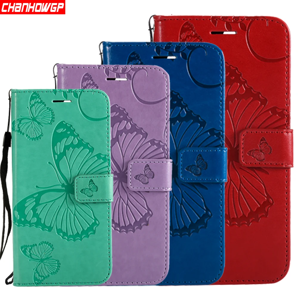 3D Double Butterfly Wallet Case For Huawei Honor 7A Pro AUM-L29 Global Phone Flip On DUA-L22 Russia Version Funda | Мобильные