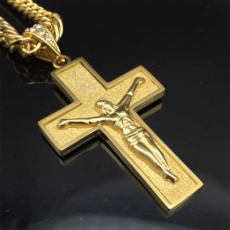 Подвеска witaya 361L из нержавеющей стали золотого цвета с кристаллом Jesus Cross Мужская