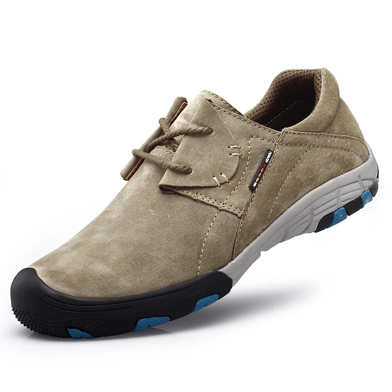 Autumn and winter new men's outdoor fashion shoes leather casual non-slip wearable wild shoes. | Обувь