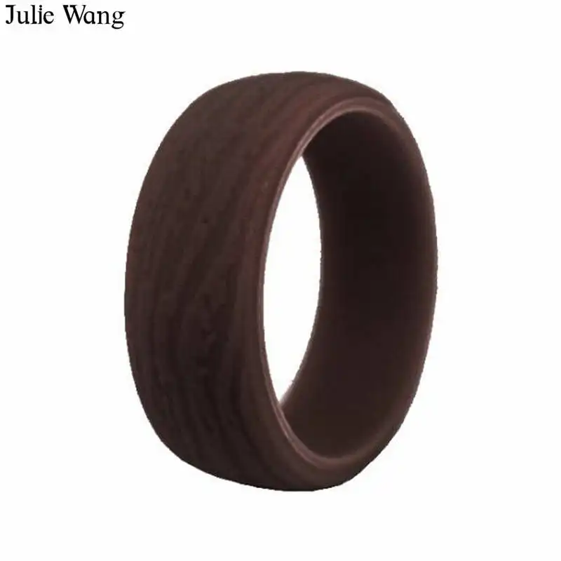 Julie Wang, 5 шт., 8,7 мм, дерево, силикон, мужское кольцо, смешанные, 5 цветов, модные, вечерние, для спорта, свадьбы, вечеринки, подарок, Коктейльные кольца