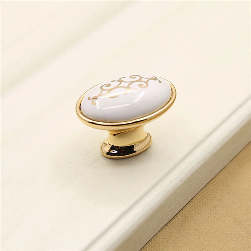 1 шт. ручка шкафа двери декоративные керамические ручки и тяги овальная форма