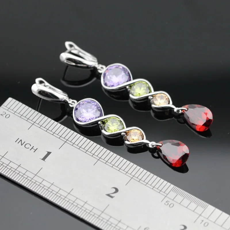 Женский ювелирный комплект из колье и серёг серебристого цвета|cubic zirconia jewelry